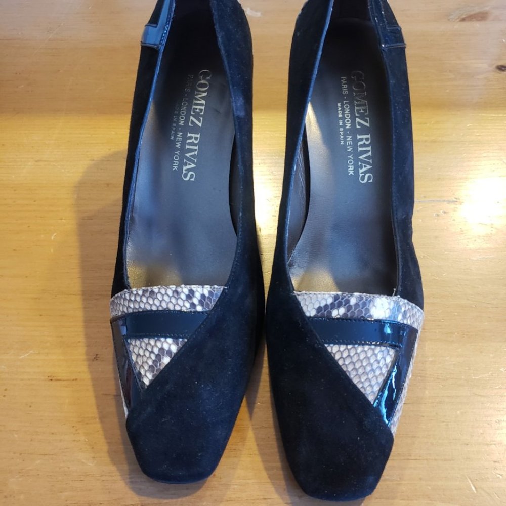 Genuine Python And Suede Pumps - image 1